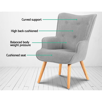 Armchair and Ottoman - Light Grey End of Year Clearance Sale Kings Warehouse 