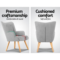 Armchair and Ottoman - Light Grey End of Year Clearance Sale Kings Warehouse 