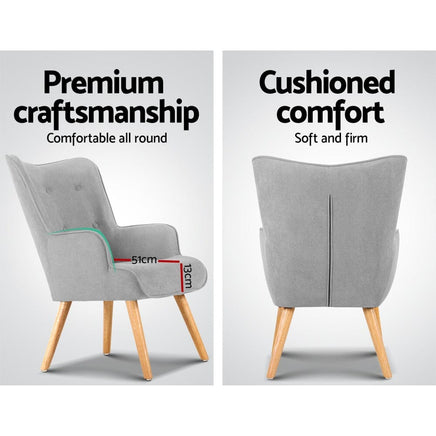 Armchair and Ottoman - Light Grey End of Year Clearance Sale Kings Warehouse 