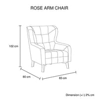 Armchair High back Lounge Accent Chair Designer Printed Fabric Upholstery with Wooden Leg Furniture Kings Warehouse 