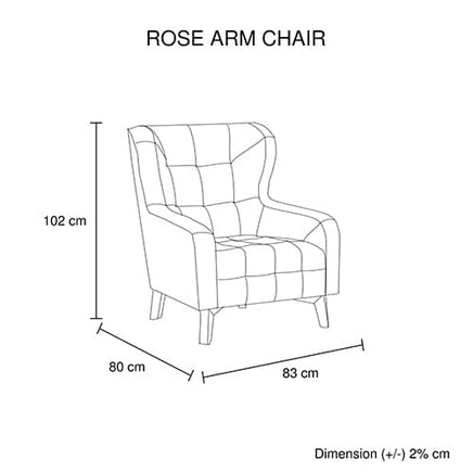 Armchair High back Lounge Accent Chair Designer Printed Fabric with Wooden Leg Furniture Kings Warehouse 
