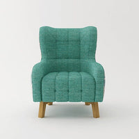 Armchair High back Lounge Accent Chair Designer Printed Fabric with Wooden Leg Furniture Kings Warehouse 