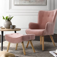 Armchair Lounge Chair Ottoman Accent Armchairs Sofa Fabric Chairs Pink Easter Eggciting Deals Kings Warehouse 