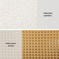 Armchair Rocking Chair Boucle Rattan White Furniture Kings Warehouse 