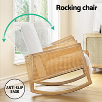 Armchair Rocking Chair Boucle Rattan White Furniture Kings Warehouse 