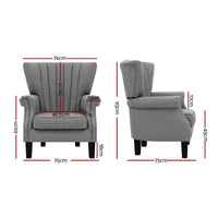 Armchair Wingback Grey Andrew Furniture Kings Warehouse 