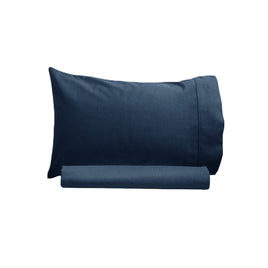 Artex 250TC 100% Cotton Sheet Set Single Navy Home & Garden Kings Warehouse 