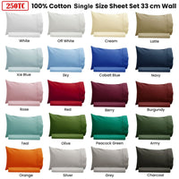 Artex 250TC 100% Cotton Sheet Set Single Off White Home & Garden Kings Warehouse 
