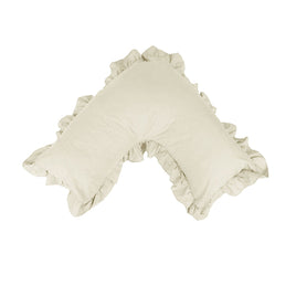 Artex Polyester Cotton V Shape Ruffle Pillowcase Cream Home & Garden Kings Warehouse 