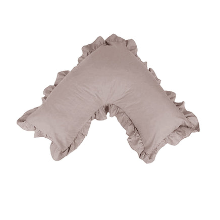 Artex Polyester Cotton V Shape Ruffle Pillowcase Linen Home & Garden Kings Warehouse 
