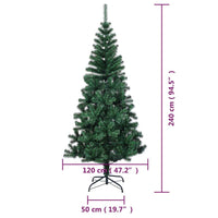 Artificial Christmas Tree with Iridescent Tips Green 240 cm PVC Kings Warehouse 