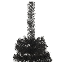 Artificial Half Christmas Tree with Stand Black 150 cm PVC Kings Warehouse 