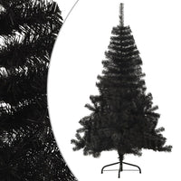 Artificial Half Christmas Tree with Stand Black 150 cm PVC Kings Warehouse 