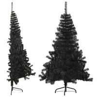 Artificial Half Christmas Tree with Stand Black 180 cm PVC Kings Warehouse 