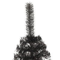 Artificial Half Christmas Tree with Stand Black 210 cm PVC Kings Warehouse 