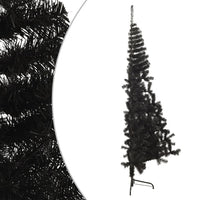 Artificial Half Christmas Tree with Stand Black 240 cm PVC Kings Warehouse 