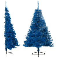 Artificial Half Christmas Tree with Stand Blue 120 cm PVC Kings Warehouse 