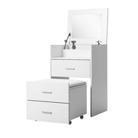 Artiss 2-in-1 Dressing Table Stool Set Bedside Table White Furniture Kings Warehouse 