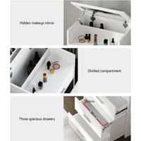 Artiss 2-in-1 Dressing Table Stool Set Bedside Table White Furniture Kings Warehouse 