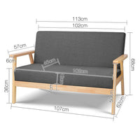 Artiss 2-Seater Sofa Armchair Skane Furniture Kings Warehouse 