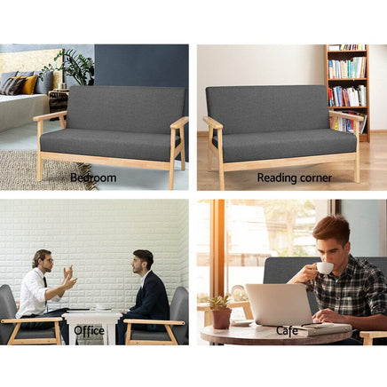 Artiss 2-Seater Sofa Armchair Skane Furniture Kings Warehouse 