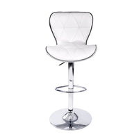 Artiss 2x Bar Stools Gas Lift Leather Seat White Furniture Kings Warehouse 