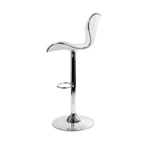 Artiss 2x Bar Stools Gas Lift Leather Seat White Furniture Kings Warehouse 