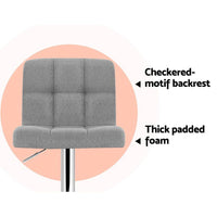 Artiss 2x Bar Stools Kitchen Dining Chairs Counter Stool Gas Lift Fabric Grey Furniture Kings Warehouse 
