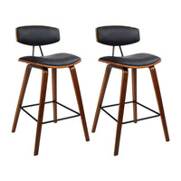 Artiss 2x Bar Stools Leather Padded w/Backrest Furniture Kings Warehouse 