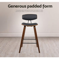 Artiss 2x Bar Stools Leather Padded w/Backrest Furniture Kings Warehouse 