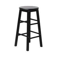 Artiss 2x Bar Stools Round Chairs Wooden Black Furniture Kings Warehouse 