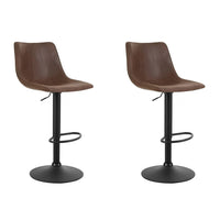 Artiss 2x Bar Stools Vintage Swivel Gas Lift Brown Furniture Kings Warehouse 