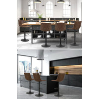 Artiss 2x Bar Stools Vintage Swivel Gas Lift Brown Furniture Kings Warehouse 