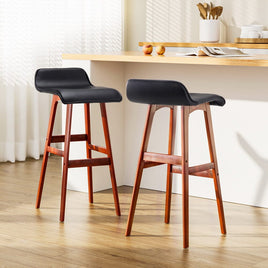 Artiss 2x Bar Stools Wooden Stool Black Furniture Kings Warehouse 