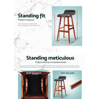 Artiss 2x Bar Stools Wooden Stool Black Furniture Kings Warehouse 