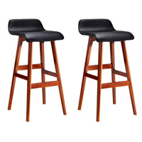 Artiss 2x Bar Stools Wooden Stool Black Furniture Kings Warehouse 