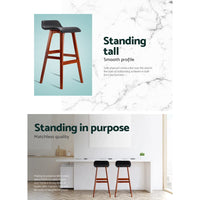 Artiss 2x Bar Stools Wooden Stool Black Furniture Kings Warehouse 