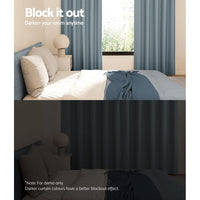 Artiss 2X Blockout Curtains Blackout Window Curtain Eyelet 140x230cm Grey Kings Warehouse 