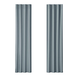 Artiss 2X Blockout Curtains Blackout Window Curtain Eyelet 140x230cm Grey Kings Warehouse 