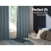 Artiss 2X Blockout Curtains Blackout Window Curtain Eyelet 140x230cm Grey Kings Warehouse 