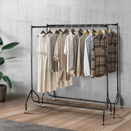 Artiss 2X Clothes Rack Airer Coat Stand 6FT Rail Wheels Home & Garden Kings Warehouse 