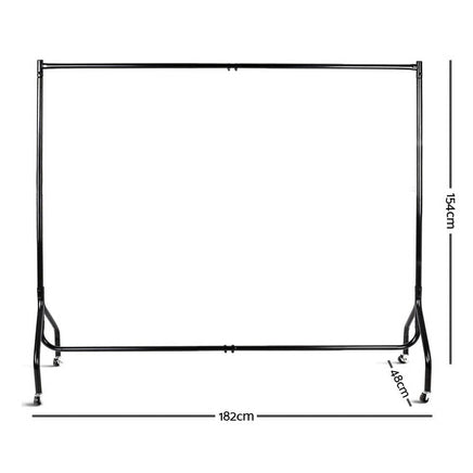 Artiss 2X Clothes Rack Airer Coat Stand 6FT Rail Wheels Home & Garden Kings Warehouse 