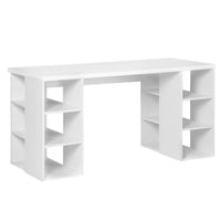Artiss 3 Level Desk with Storage & Bookshelf - White Mid-Season Super Sale Kings Warehouse 