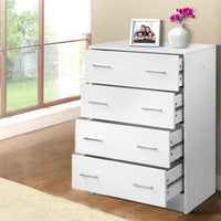 Artiss 4 Chest of Drawers - ANDES White Furniture Kings Warehouse 