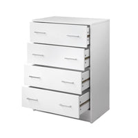 Artiss 4 Chest of Drawers - ANDES White Furniture Kings Warehouse 