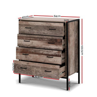 Artiss 4 Chest of Drawers - BARNLY Furniture Kings Warehouse 