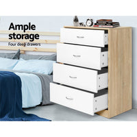 Artiss 4 Chest of Drawers - BURL Home & Garden Kings Warehouse 
