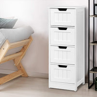 Artiss 4 Chest of Drawers - LEESA White Furniture Kings Warehouse 