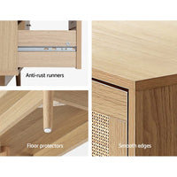 Artiss 4 Chest of Drawers Rattan Tallboy Pine - BRIONY Furniture Kings Warehouse 