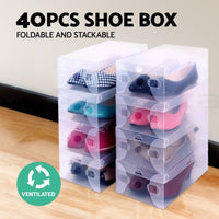 Artiss 40X Shoe Box Storage Clear Case Foldable Stackable Home & Garden Kings Warehouse 